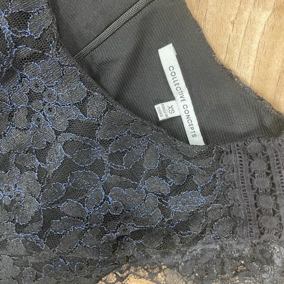 Collective Concepts Black and Blue Lace Dress - Picture 2 of 5